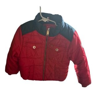 Tommy Hilfiger Coat Red Puffer Jacket Boys Winter Warm Size 2/3 Toddler